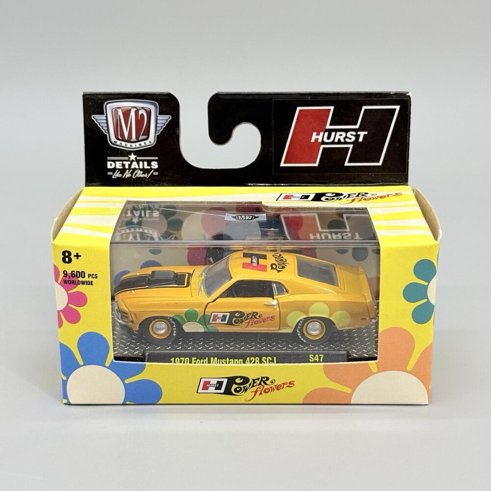 M2 Machines Hurst Power Flowers 1970 Ford Mustang 428 SCJ S47 Diecast Car 1/64